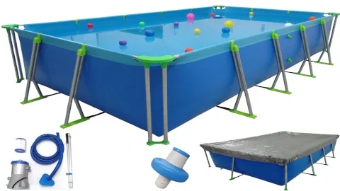 COMBO 2  [ incluye: 1 pileta 107-D-85 + filtro-barrefondo/cubrepiletas/boya-cloro ]