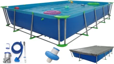 COMBO 4  [ incluye: 1 pileta 207-D-E-100 + filtro-barrefondo/cubrepiletas/boya-cloro ]